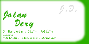 jolan dery business card